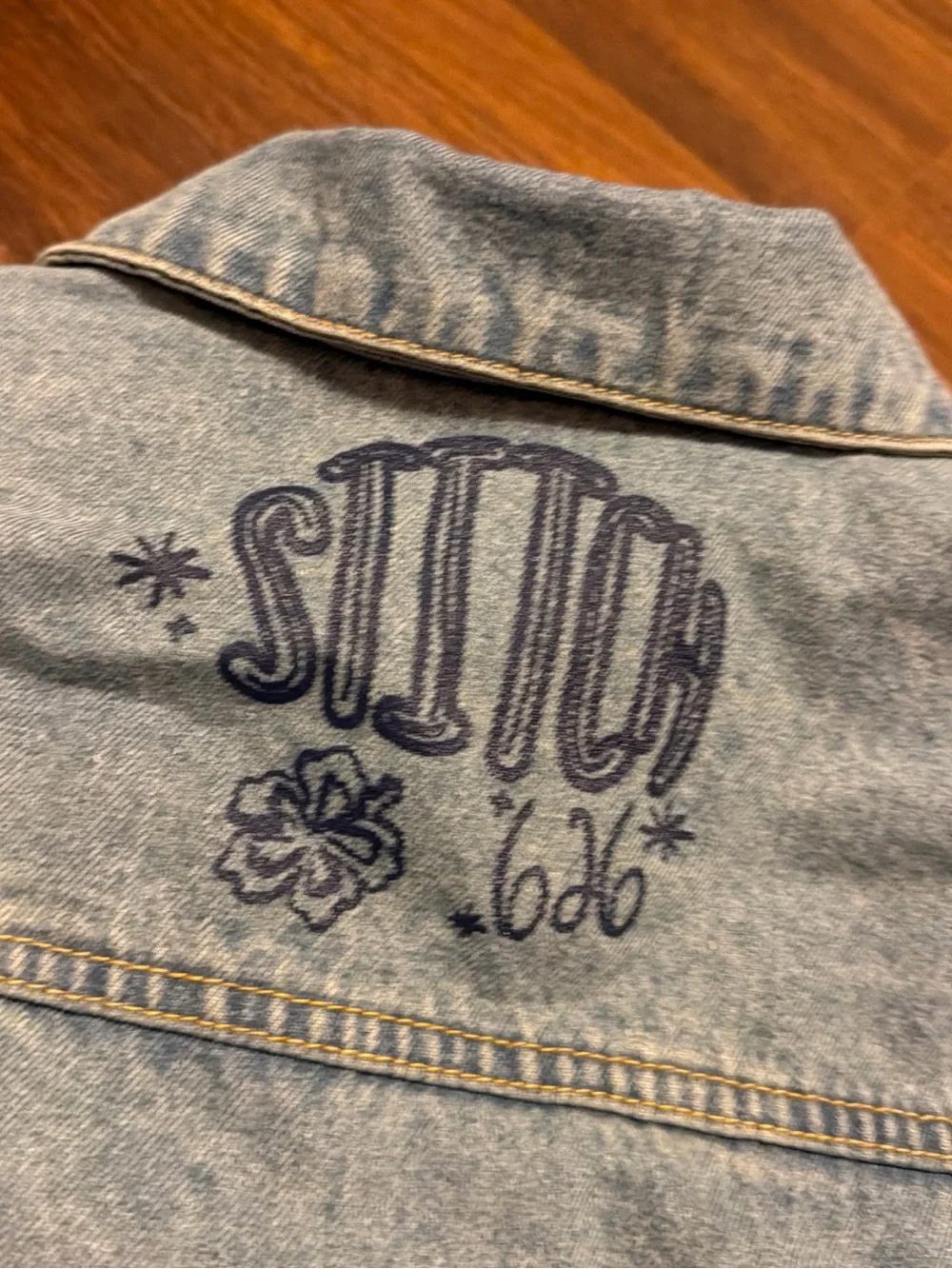 Disney Light Blue Denim Jean Jacket with Pink Stitch Patch